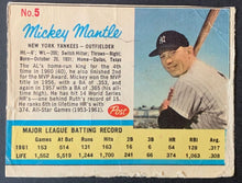 Load image into Gallery viewer, 1962 Mickey Mantle Life Magazine Post Cereal Trading Card #5 New York Yankees
