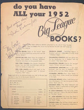 Load image into Gallery viewer, 1952 Brooklyn Dodgers MLB Yearbook Autographed x8 Kiner Foley Bavasi + JSA LOA
