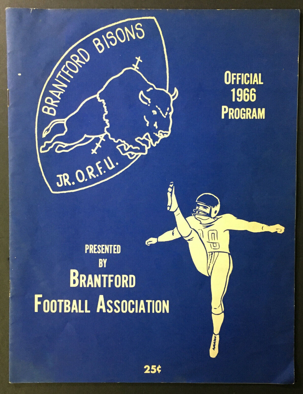 1966 Junior Ontario Rugby Football Union Program Oakville Colts Brantford Bisons