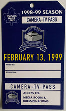 Load image into Gallery viewer, 1998-99 Camera TV Pass Final Game Maple Leaf Gardens Toronto NHL Hockey Leafs
