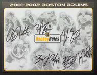 2001-02 Boston Bruins NHL Hockey Multi Signed Collage Paper Photo Joe Thorton +