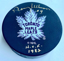 Load image into Gallery viewer, Norm Ullman Signed Toronto Maple Leafs NHL Hockey Puck Autographed HOF 1982
