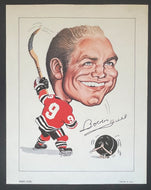 1970s Bobby Hull Sporticatures R.Pelkowski Chicago Blackhawks NHL Vintage HOF