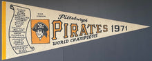 Load image into Gallery viewer, 1971 Pittsburgh Pirates World Series Champion Roster Scroll Pennant MLB Baseball
