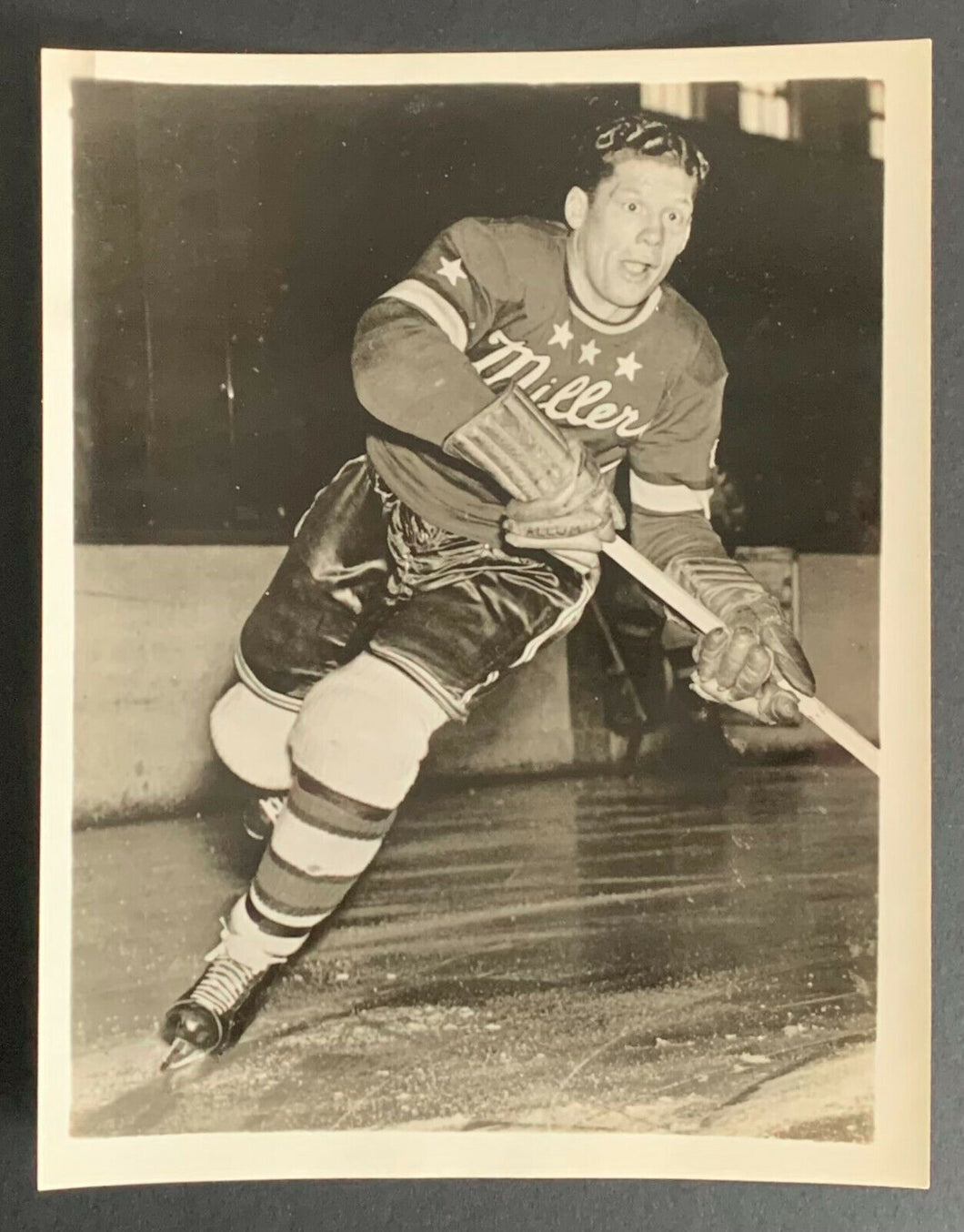 1947 Minneapolis Millers USHL Bill Allum Rare Hockey Photo Played 1 Game In NHL