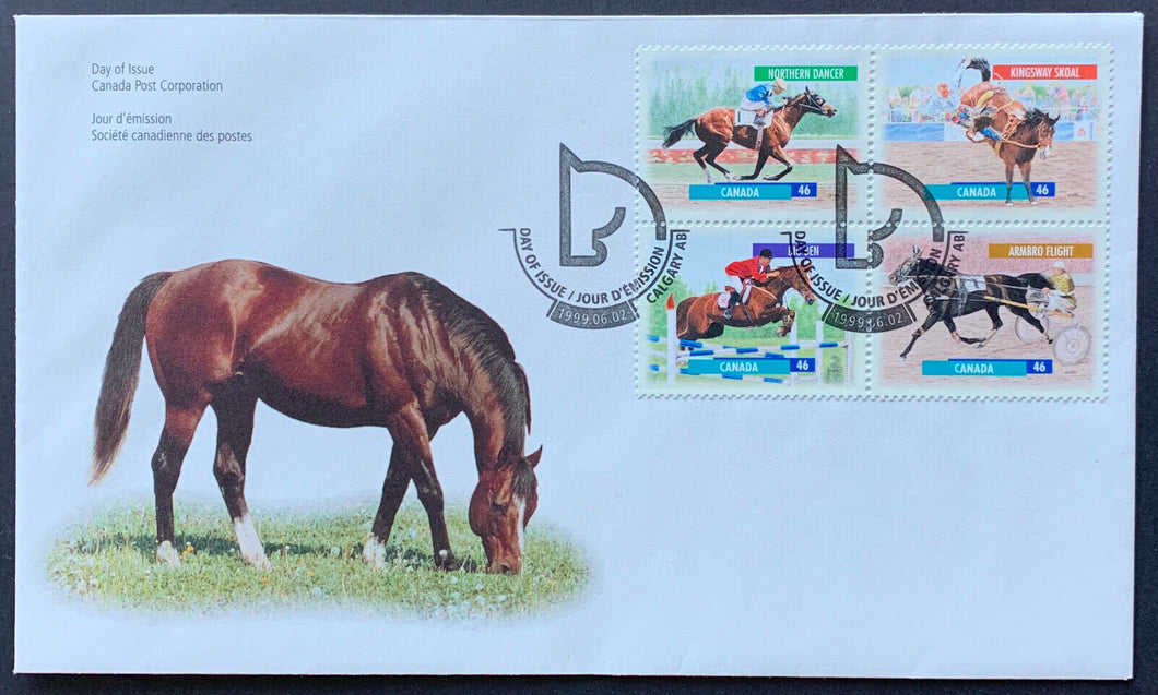1996 Day Of Issue Calgary Alberta Northern Dancer Race Horse Pictured