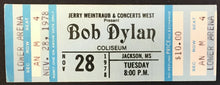 Load image into Gallery viewer, 1978 Bob Dylan Concert Ticket Coliseum Jackson Mississippi Vintage Music

