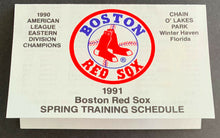 Load image into Gallery viewer, 1991 Boston Red Sox Spring Training MLB Baseball Program + Ticket + Schedule
