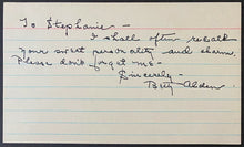 Load image into Gallery viewer, 1948 Celebrity Signed Betty Alden Index Card Autographed With Content Actress
