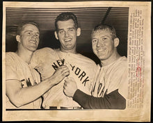 Load image into Gallery viewer, 1957 Baseball New York Yankees Mickey Mantle Kubek Larsen Photo World Series LOA
