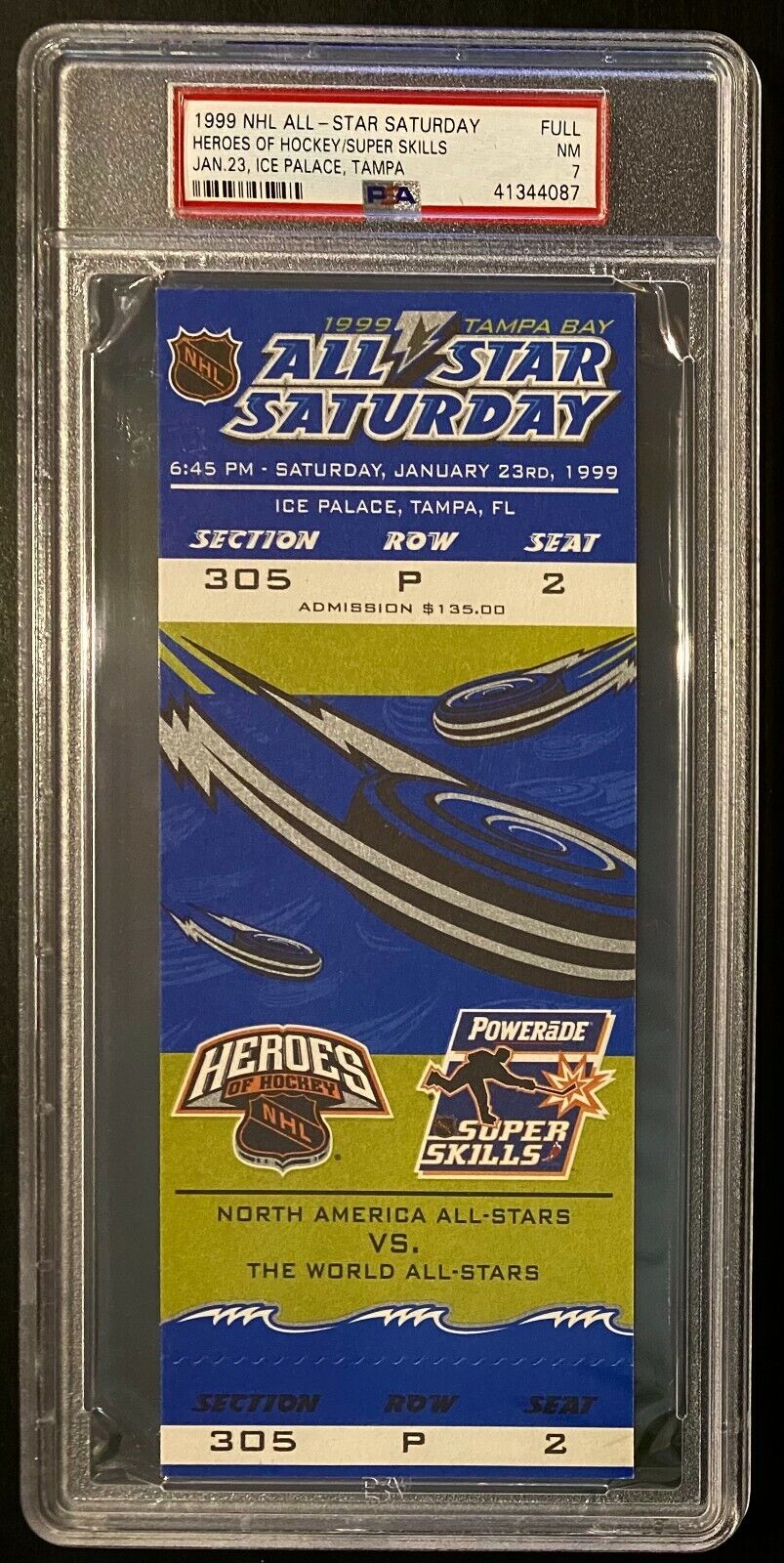 Wayne Gretzky Super Skills Saturday Final NHL All Star Game Full Ticket PSA 7