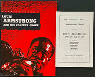 1956 Louie Armstrong Concert Tour Program + Playbill Vintage Massey Hall Toronto