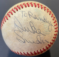 Duke Snider Signed Lee MacPhail Era Baseball Autographed LA Dodgers COA JSA