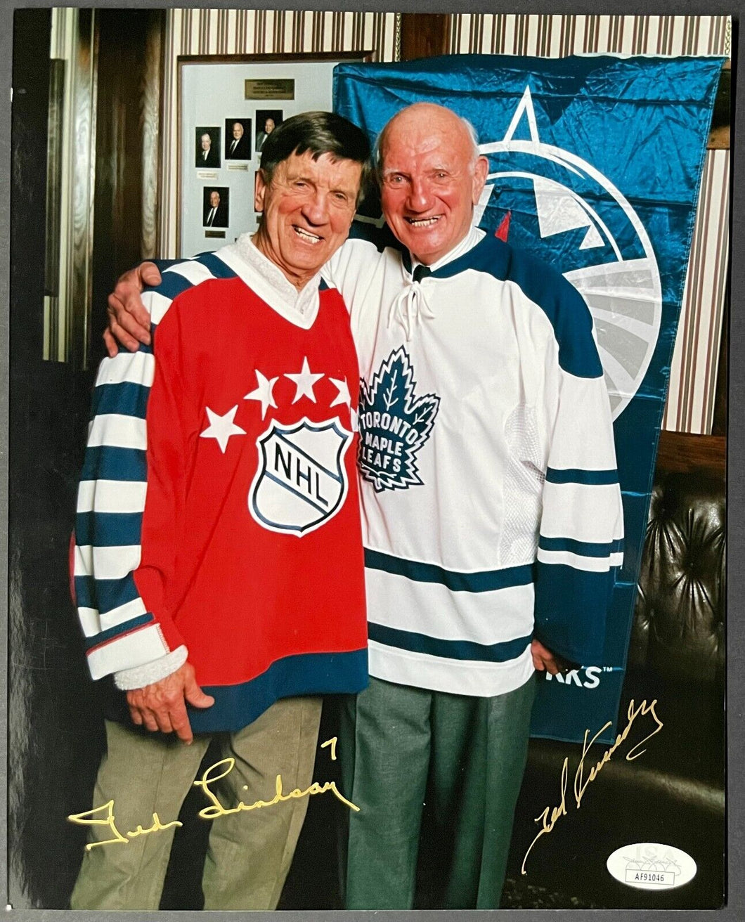Ted Kennedy & Ted Lindsay Signed NHL Hockey Hall of Famers Photo Autographed JSA