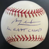 Ben Zobrist Autographed Signed Major League Baseball + AL East Champs Inscribed