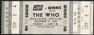 1982 The Who Richfield Coliseum Concert Ticket Keith Moon Pete Townshend Vintage