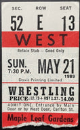 1989 WWF Wrestling Ticket Maple Leaf Gardens Hulk Hogan v Randy Macho Man Savage