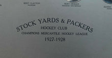 Load image into Gallery viewer, 1927-28 Cabinet Photo Stock Yards + Packers Hockey Club Aikenhead Cup Champions
