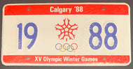 1988 Winter Olympics Calgary License Plate Still Sealed Vintage