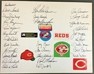 1979 Cincinnati Reds Team Signed Illustration Board 29 Autographs MLB Baseball