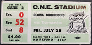 1967 C.N.E. Stadium Regina Roughriders vs Toronto Argonauts CFL Football Ticket