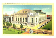 1930's Municipal Auditorium + Conventional Hall Postcard Philadelphia PA