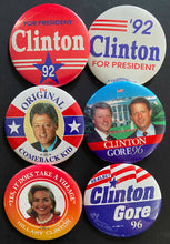 Load image into Gallery viewer, 27 Different Bill Clinton + Al Gore Presidential Campaign Button / Pinback Lot
