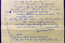 Load image into Gallery viewer, Seinfeld Sitcom Monologue Hand Written Jerry Seinfeld Original Script JSA LOA
