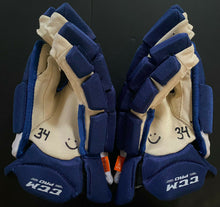 Load image into Gallery viewer, Auston Matthews Game Used Worn Hockey Gloves CCM 2019 NHL + MLSE LOA
