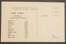 Load image into Gallery viewer, Earl Averill Autographed Baseball Real Photo Postcard Vintage Cleveland JSA
