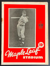 Load image into Gallery viewer, 1937 Toronto Maple Leaf Baseball Program vs Jersey City Tom Oliver Cover
