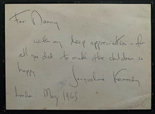 Load image into Gallery viewer, 1965 Jacqueline Kennedy Autographed Signed Handwritten Letter JSA LOA Vintage
