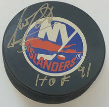 Load image into Gallery viewer, Denis Potvin Signed New York Islanders Hockey Puck Autographed NHL In Glas Co
