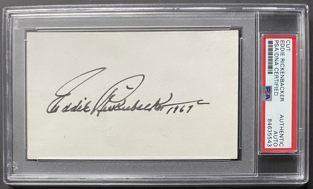 1967 Eddie Rickenbacker Signed Autographed Card Pilot PSA/DNA Authenticated