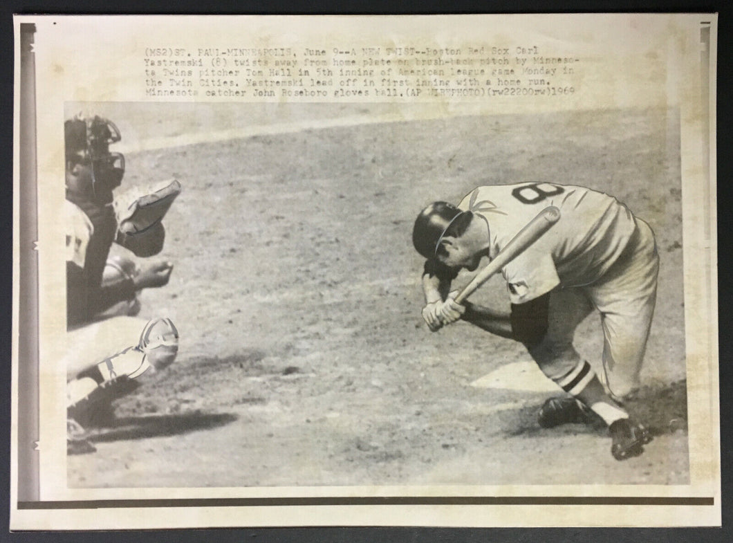 1969 Boston Red Sox Carl Yastremski Press Photo MLB Baseball vs Minnesota Twins
