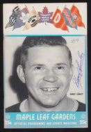 1954 HARRY LUMLEY Autograph Maple Leafs PROGRAM Toronto vs NYR Vtg Hockey NHL