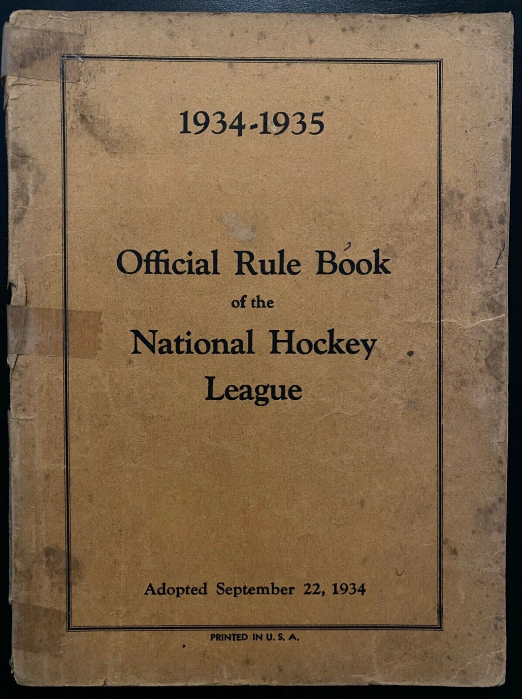 1934-35 Vintage NHL Original Hockey Guide Rule Book Team Statistics Retro