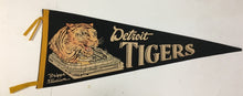 Load image into Gallery viewer, 1940&#39;s Detroit Tigers Baseball Felt Pennant Vintage Briggs Stadium MLB Sports
