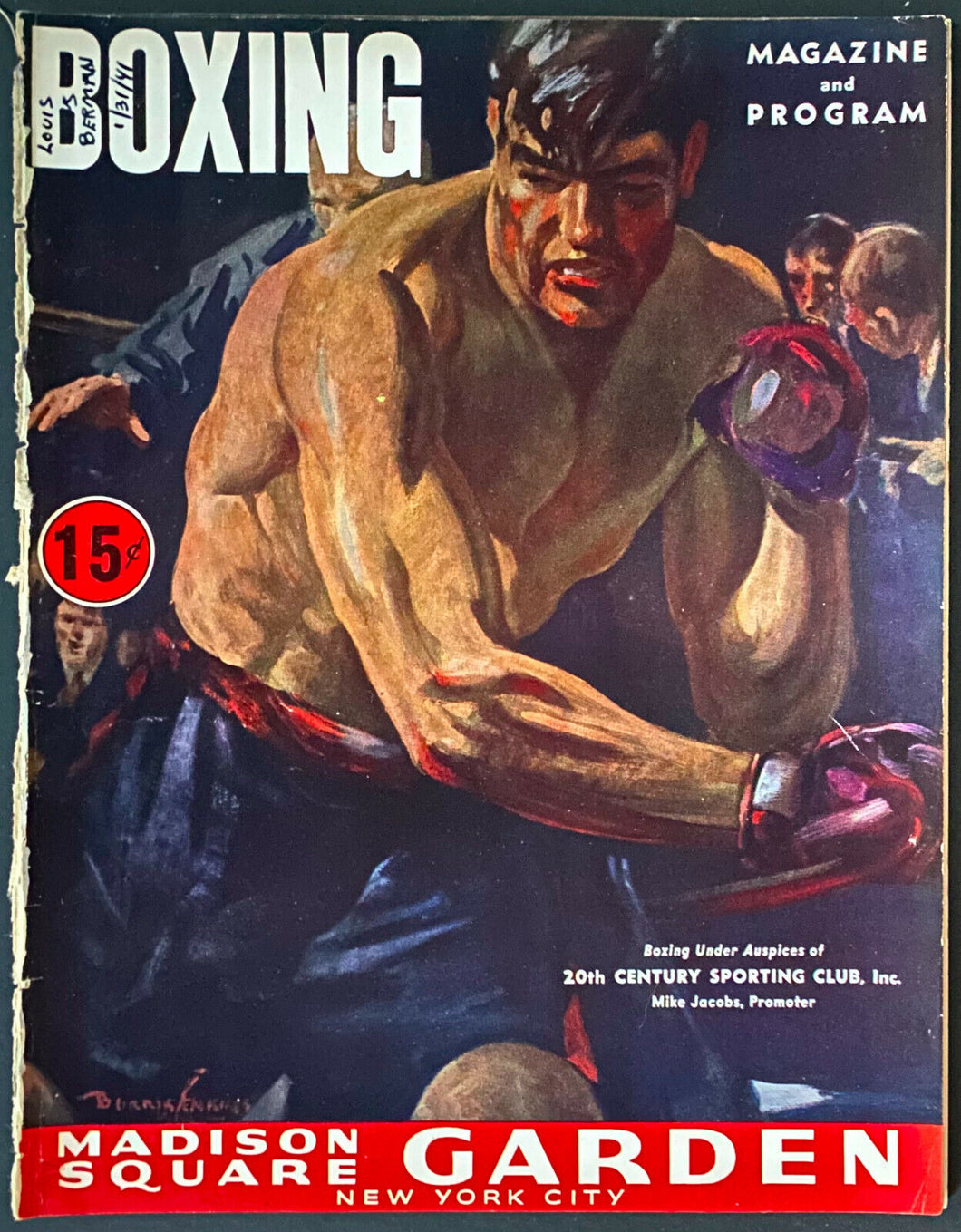 1941 Heavyweight Championship Boxing Program Yankee Stadium Joe Louis v Burman