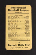 1932 Toronto Maple Leaf Baseball International League Pocket Schedule The Star