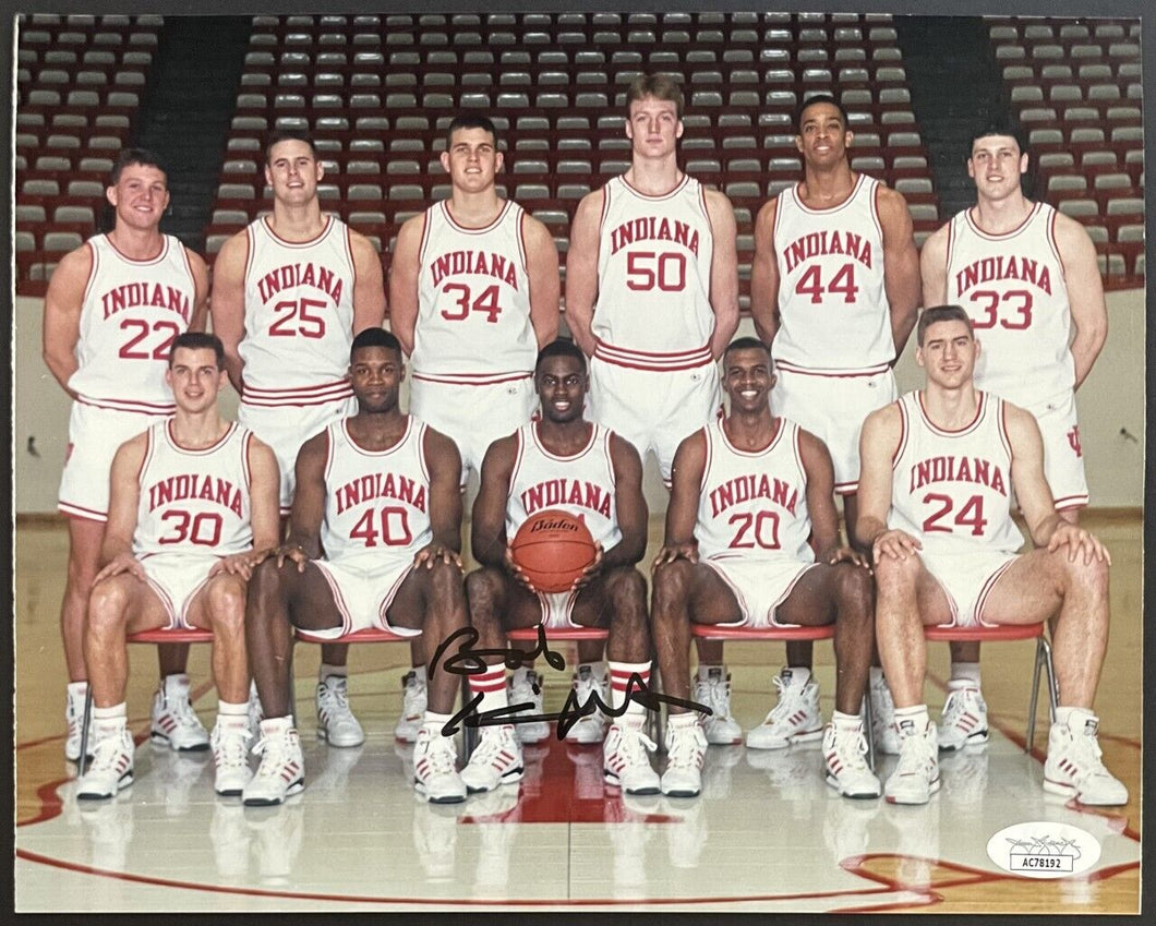 Indiana Hoosiers Basketball Photo Autographed By Team Coach Bobby Knight JSA