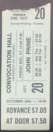 c1970s John Prine UofT Convocation Hall Concert Ticket Stub Music Vintage