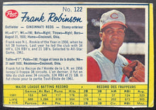 Load image into Gallery viewer, 1962 Frank Robinson Post Trading Card #122 MLB Baseball Cincinnati Reds Vintage
