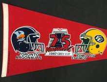 Load image into Gallery viewer, 1987 Grey Cup CFL Football Pennant Toronto Argonauts Edmonton Eskimos BC Place
