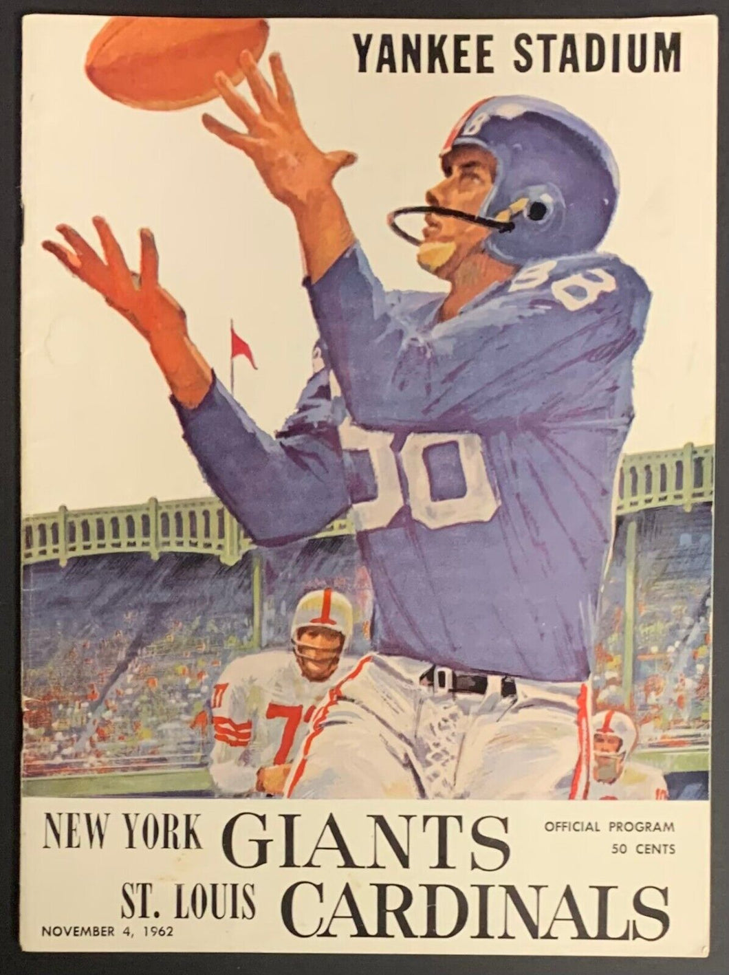 1962 Yankee Stadium NFL Football Program New York Giants vs St. Louis Cardinals