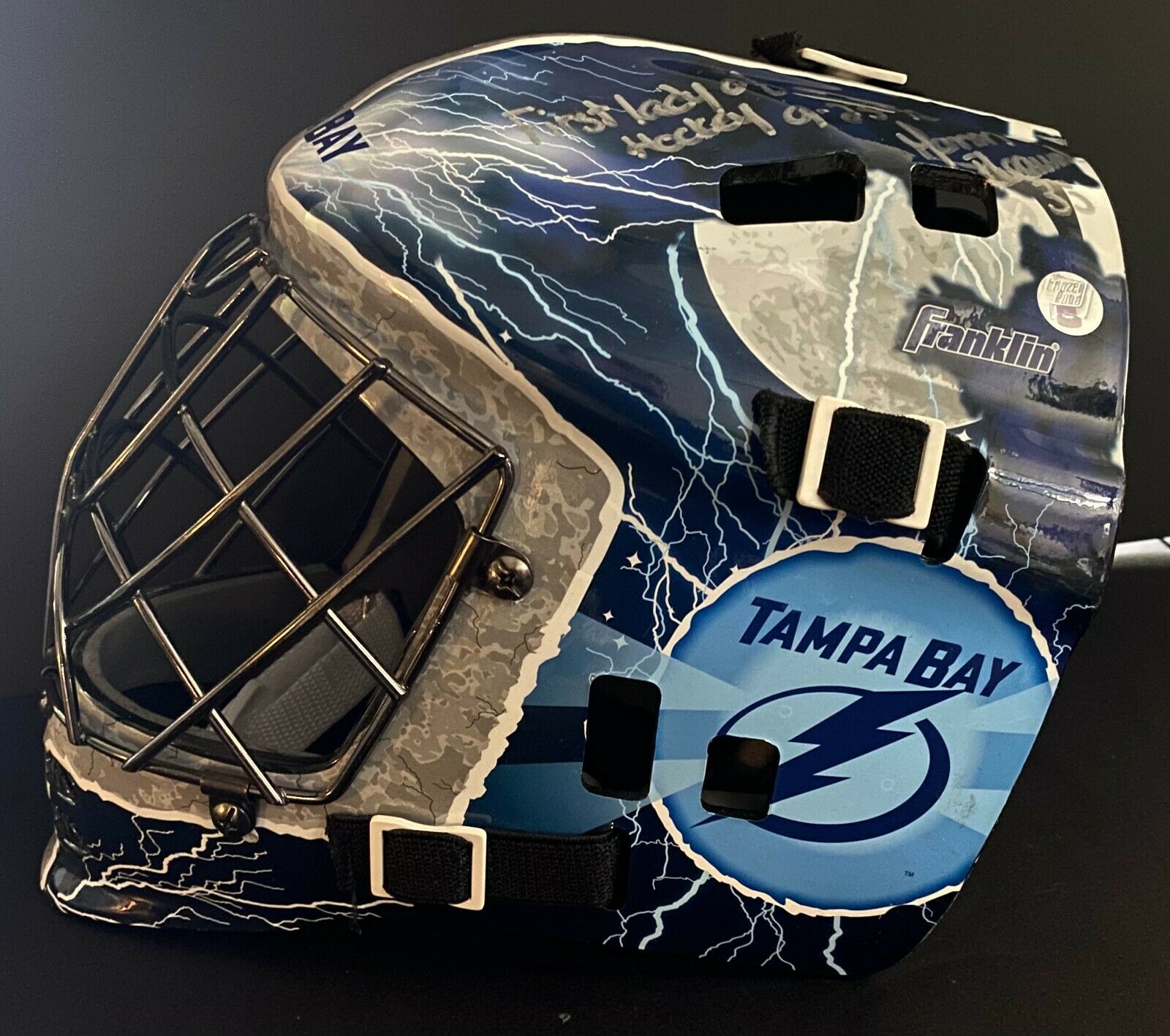 Tampa Bay Lightning Signed Goalie Mask NHL First Lady Hockey Manon Rhe ...