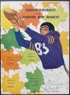 1954 CFL Football Program Winnipeg Blue Bombers vs Toronto Argonauts Vintage