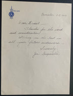 1949 Joe Gasparella Autographed Written Letter Norte Dame QB Signed Vintage