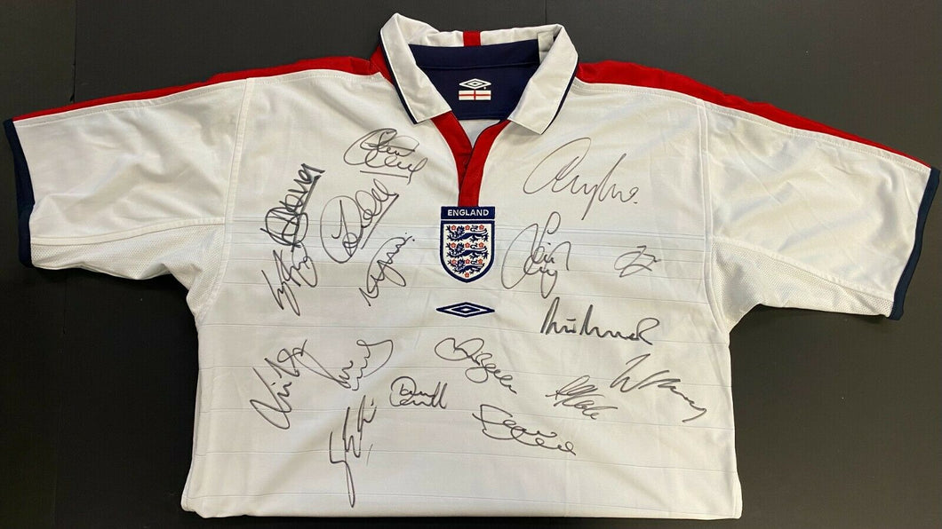 2004 Signed UEFA Euro England Jersey Kit Shirt Autographed x17 David B –  Glory Days Sports