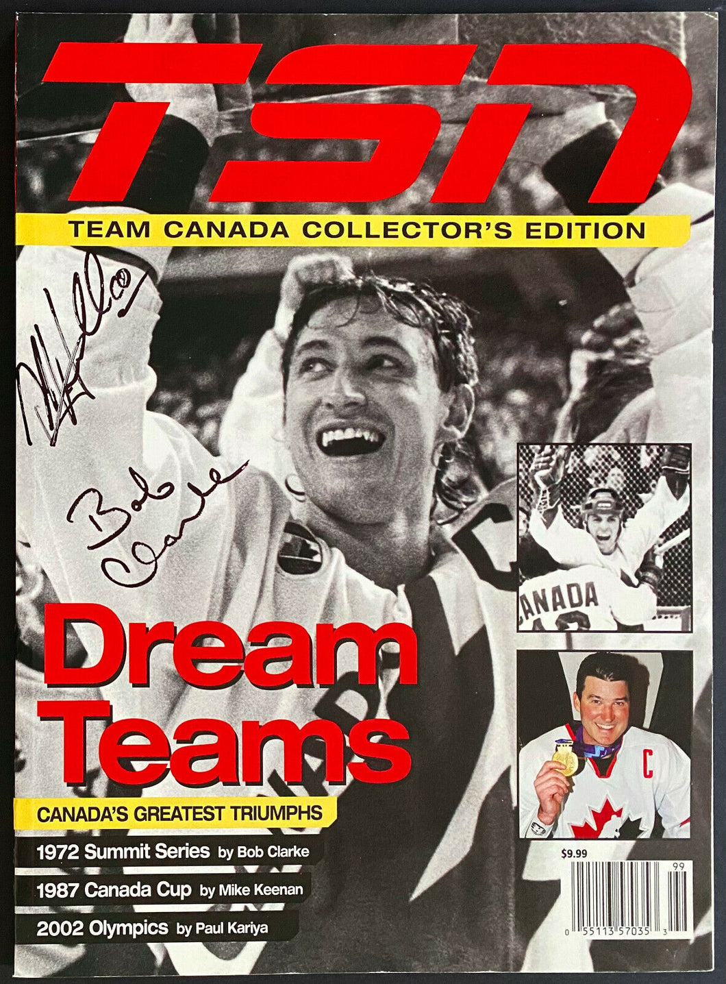 2002 TSN Team Canada Dream Teams Magazine Signed Autographed Cover x3 Clarke +
